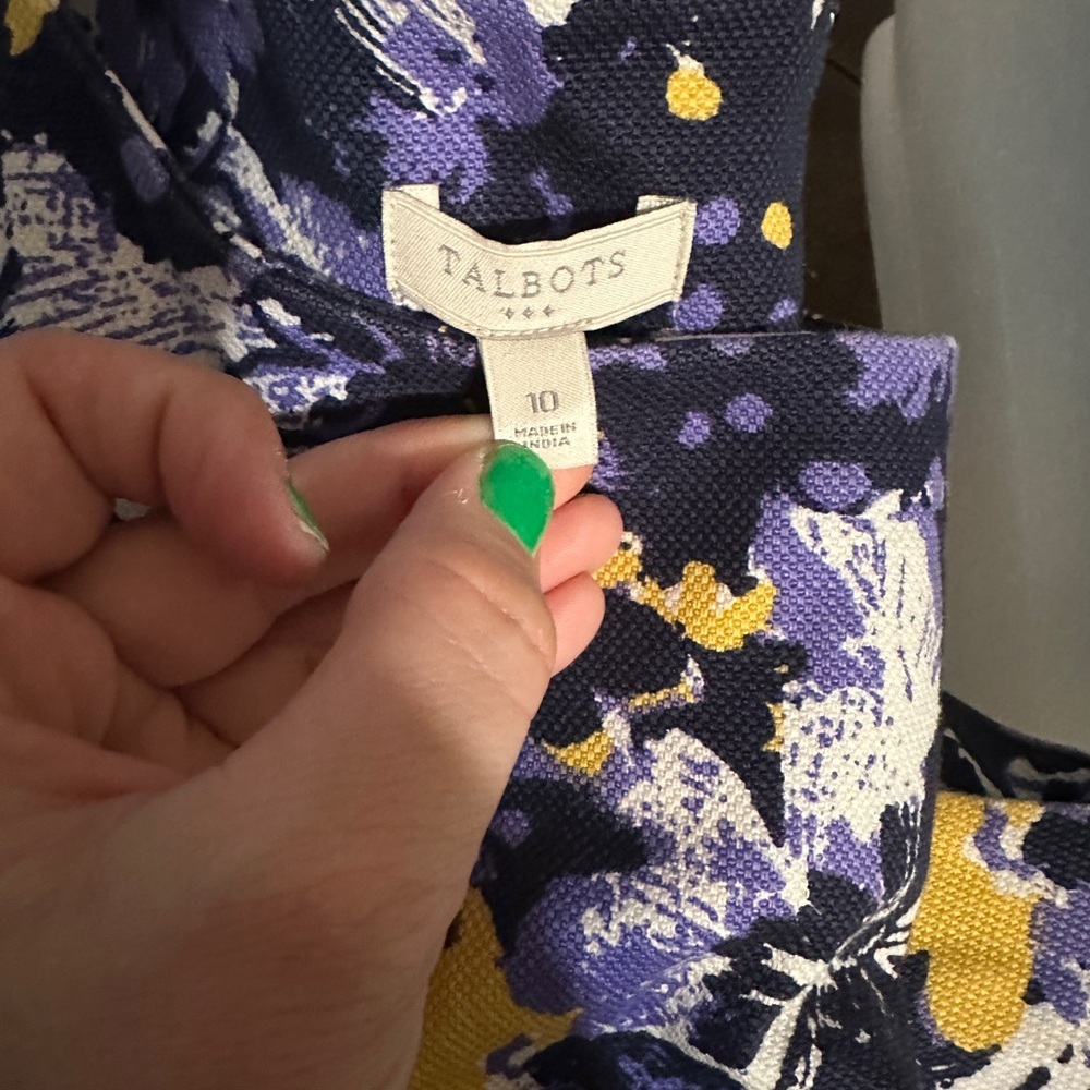 Talbots Navy Blue Floral Sleath Dress - Picture 9 of 9